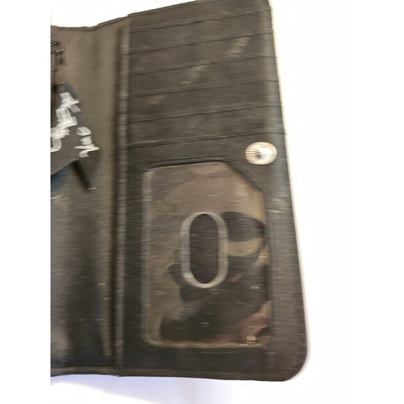 Vera Bradley Black Quilted Trifold Wallet Snap Closure 7" x 5" - Picture 7 of 9